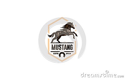 Horse image in classic minimal style. Vector Illustration